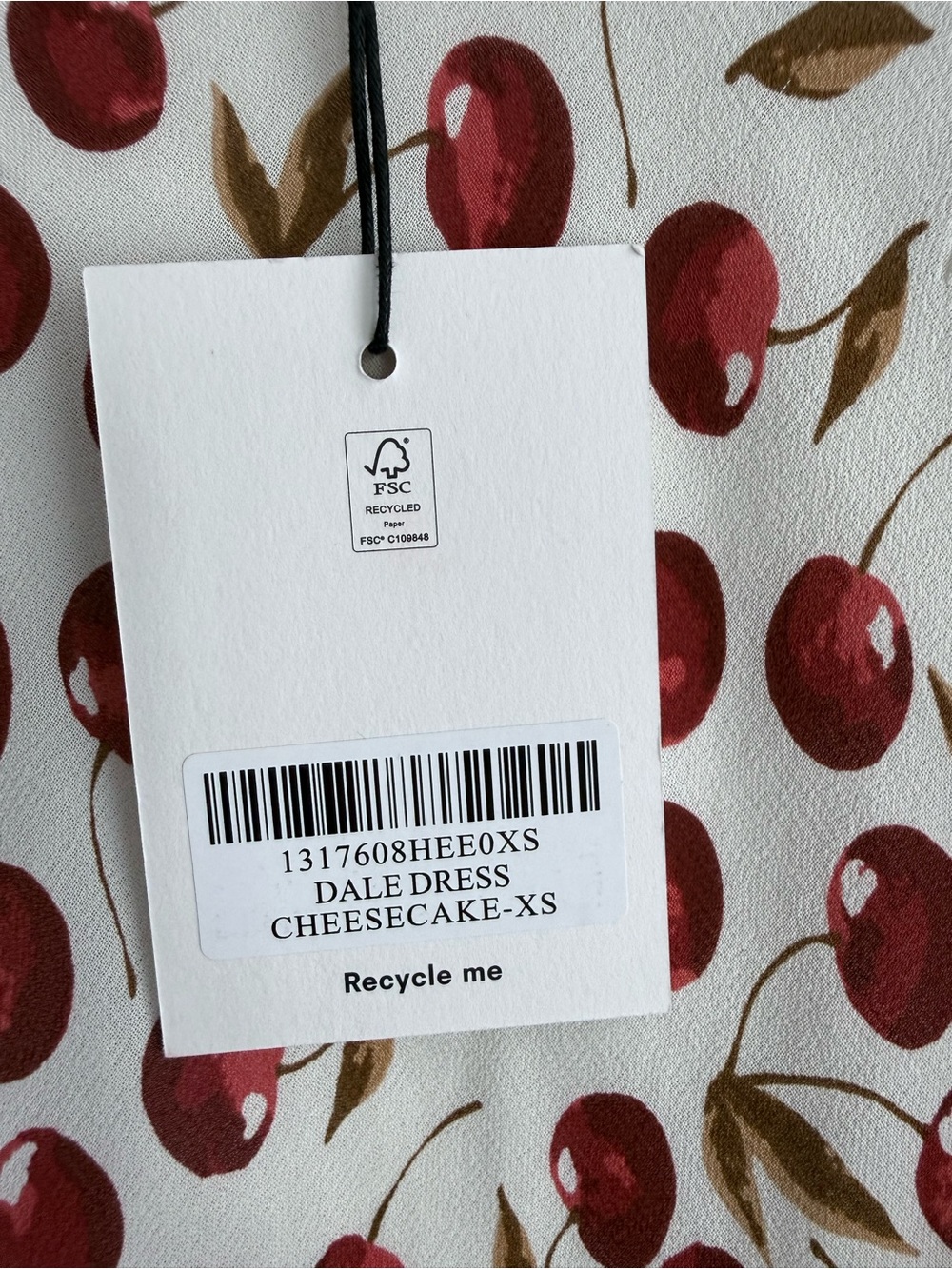 NWT Reformation Dale Dress XS Cheesecake Cherry Print Mini Cottagecore Coquette - Picture 9 of 16